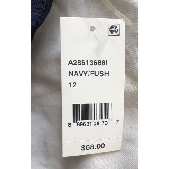 NWT Crystal Doll Floral Sleeveless Dress Girls 12 Navy Formal Easter Dance - Picture 5 of 10